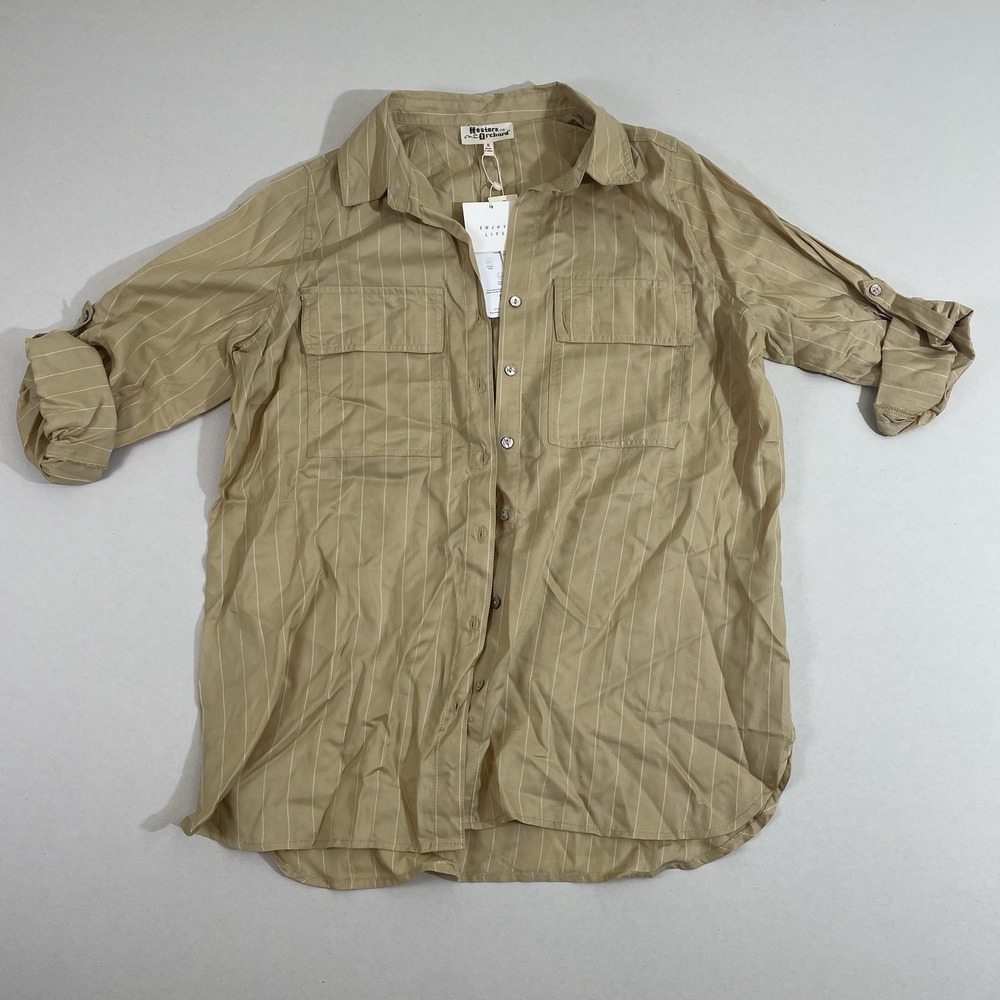 Women's Hester Orchard Long Sleeve Brown Top Size S Casual Shirt - Picture 2 of 9